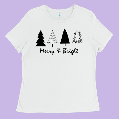 Merry And Bright Ladies Tee Designed By Artisfamous