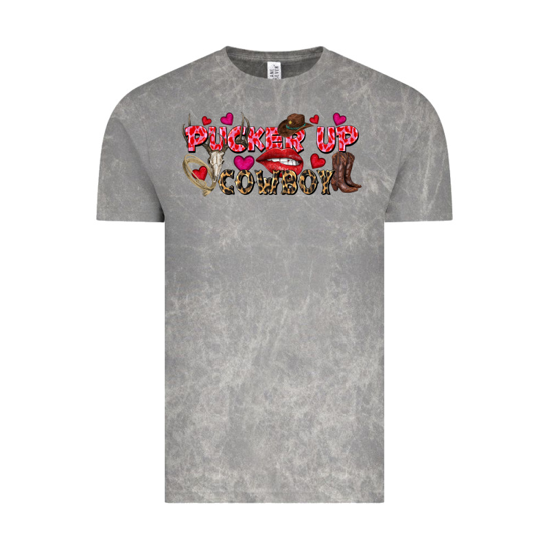 Pucker Up Cowboy Valentine's Day Vintage Tee by FaDigitalArtStudio | Teevron