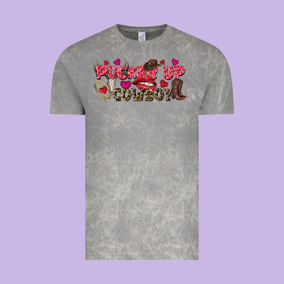 Pucker Up Cowboy Valentine's Day Vintage Tee Designed By Fadigitalartstudio