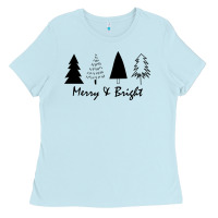 Baby Blue merry and bright Ladies Tee - artisFamous