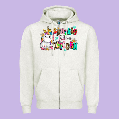Sparkle Like A Unicorn Zipper Hoodie Designed By Adodesignshop