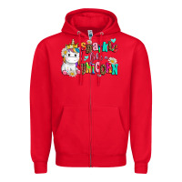Red sparkle like a unicorn Zipper Hoodie - AdoDesignShop
