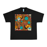 Black western aztec bull skull seamless pattern Urban Heavy Tee - FaDigitalArtStudio