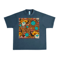 Midnight Navy western aztec bull skull seamless pattern Urban Heavy Tee - FaDigitalArtStudio