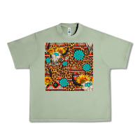 Oil Green western aztec bull skull seamless pattern Urban Heavy Tee - FaDigitalArtStudio