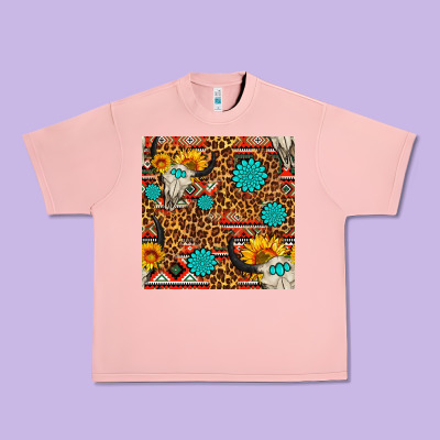 Western Aztec Bull Skull Seamless Pattern Urban Heavy Tee Designed By Fadigitalartstudio