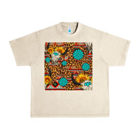 Sandshell western aztec bull skull seamless pattern Urban Heavy Tee - FaDigitalArtStudio