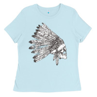 Baby Blue american indian Ladies Tee - artisFamous
