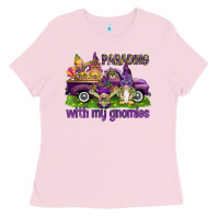 Bubblegum Pink Parading with my gnomies Ladies Tee - HowdyJamesFarm