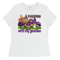White Parading with my gnomies Ladies Tee - HowdyJamesFarm