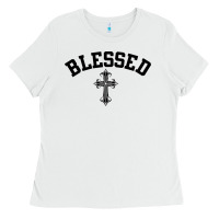 White blessed christian christianity Ladies Tee - artisFamous