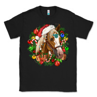 Black horse christmas wreath Classic Tee - CowGirlArtShop