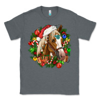 Charcoal Heather horse christmas wreath Classic Tee - CowGirlArtShop