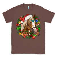Chestnut horse christmas wreath Classic Tee - CowGirlArtShop