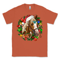Copper horse christmas wreath Classic Tee - CowGirlArtShop