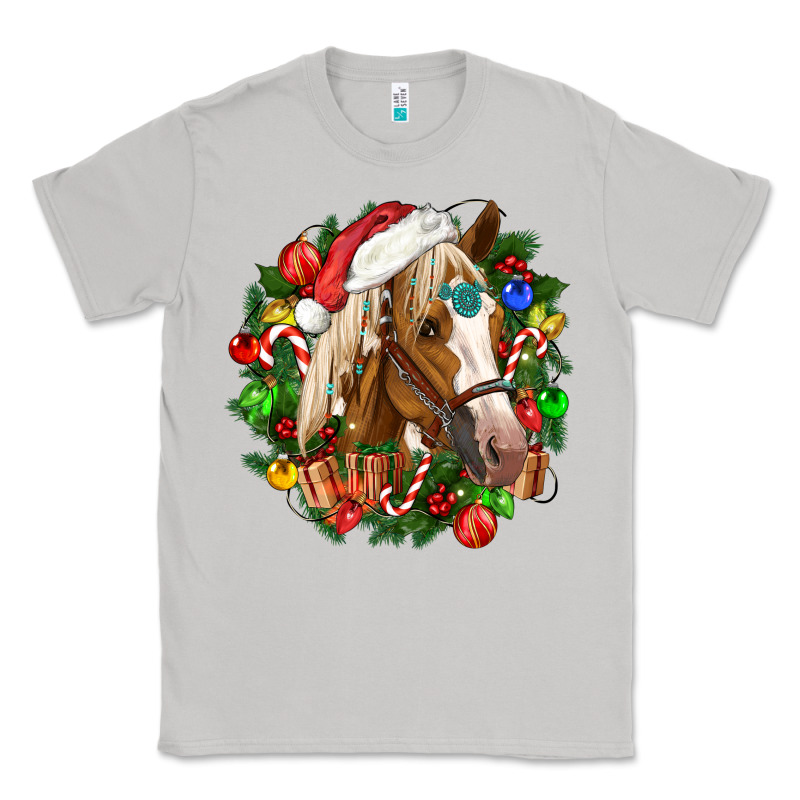 Horse Christmas Wreath Classic Tee by CowGirlArtShop | Teevron