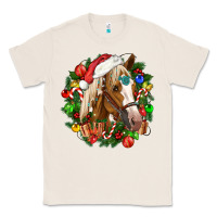 Natural horse christmas wreath Classic Tee - CowGirlArtShop