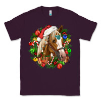 Plum horse christmas wreath Classic Tee - CowGirlArtShop