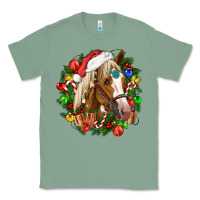 Sage horse christmas wreath Classic Tee - CowGirlArtShop