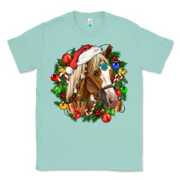 Seafoam horse christmas wreath Classic Tee - CowGirlArtShop