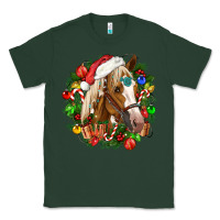 Sports Green horse christmas wreath Classic Tee - CowGirlArtShop