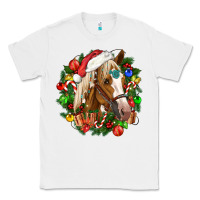 White horse christmas wreath Classic Tee - CowGirlArtShop