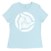 Baby Blue celtic trinity knot crow spiritual mandala Ladies Tee - artisFamous