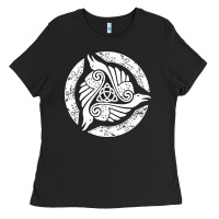 Black celtic trinity knot crow spiritual mandala Ladies Tee - artisFamous