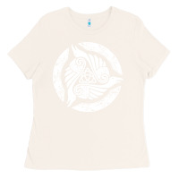 Bone celtic trinity knot crow spiritual mandala Ladies Tee - artisFamous