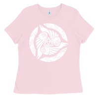 Bubblegum Pink celtic trinity knot crow spiritual mandala Ladies Tee - artisFamous