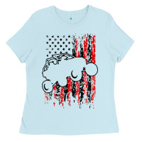 Baby Blue usa utv rzr racing Ladies Tee - artisFamous