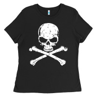 Black pirates adults pirates skull crossbones beard Ladies Tee - artisFamous