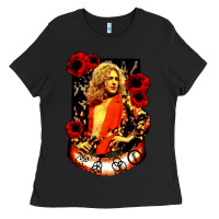 Black vintage image robert plant Ladies Tee - artisFamous