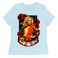 Baby Blue vintage image robert plant Ladies Tee - artisFamous