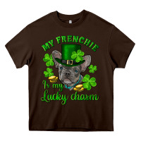 Chocolate Brown st.patricks day my french bulldog is my lucky char Heavy Core Tee - RanaPortraitStore