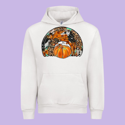 Western Pumpkin Fall Rainbow Urban Hoodie Designed By Jahusdesignshop