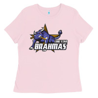 Bubblegum Pink lone star brahmas Ladies Tee - artisFamous