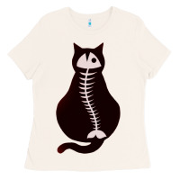 Bone Cat with Fish Bone Ladies Tee - artisFamous