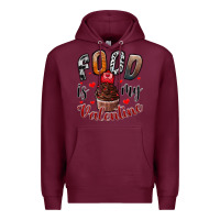 Burgundy Food İs My Valentine Premium Hoodie - SublimationCraftShop