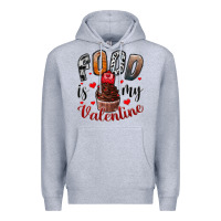Heather Grey Food İs My Valentine Premium Hoodie - SublimationCraftShop