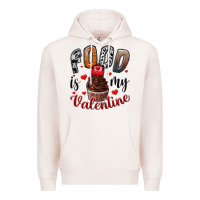 Pale Pink Food İs My Valentine Premium Hoodie - SublimationCraftShop