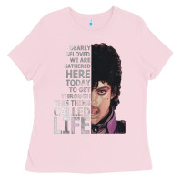 Bubblegum Pink dearly beloved we are gathered here Ladies Tee - artisFamous