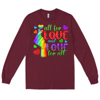 Burgundy Western All For Love And Love For All Long Sleeve Tee - BundleAndBundleShop