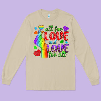 Western All For Love And Love For All Long Sleeve Tee Designed By Bundleandbundleshop