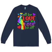 Navy Western All For Love And Love For All Long Sleeve Tee - BundleAndBundleShop