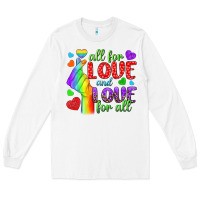 White Western All For Love And Love For All Long Sleeve Tee - BundleAndBundleShop