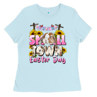 Baby Blue Small town Easter Day Ladies Tee - CowGirlArtShop