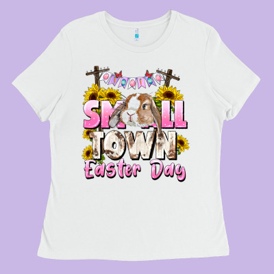 Small Town Easter Day Ladies Tee Designed By Cowgirlartshop