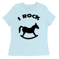 Baby Blue i rock funny Ladies Tee - artisFamous