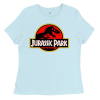 Baby Blue jurassicc park cartoon Ladies Tee - artisFamous